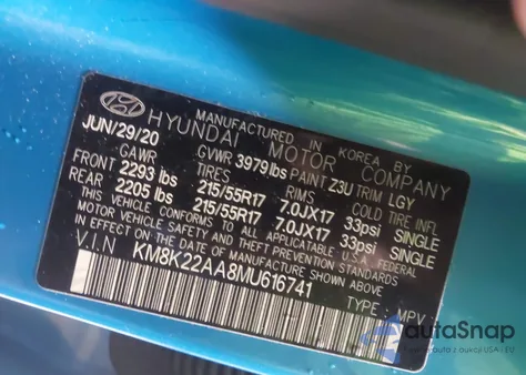 2021 Hyundai Kona Sel из США, поврежденный, VIN KM8K22AA8MU616741